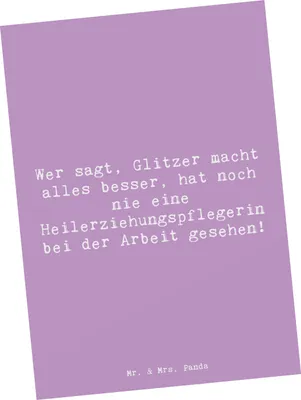 Produktbild von Mr. & Mrs. Panda Postkarte Spruch Heilerziehungspflegerin Glanz - Lavendeltraum - Geschenk, Grußkarte, Postkarten, Berufspassion, Geschenke mit Herz, Würdigung, Zitat