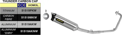 Immagine prodotto di Marmitta completa ARROW con terminale thunder in titanio per Honda Cb 125 r