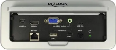 Imagen del producto de Convertidor Multi-AV a HDMI de Delock, compatible con 4K a 60 Hz, para montaje en escritorio