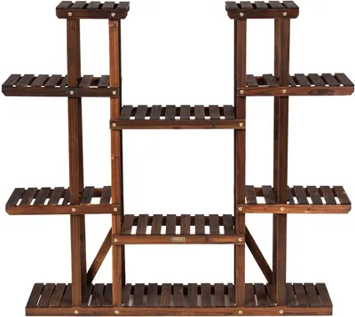 Produktbild von GOPLUS Pflanzenregal mit 6 Ebenen, Blummenständer, Pflanzentreppe Blummentreppe für Garten & Balkon, Blummenleiter mit Verstauraum, 75x25x71cm