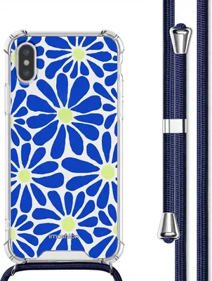 Immagine prodotto di Custodia di design imoshion con cinturino iPhone X / Xs - Cobalt Blue Flowers Connect