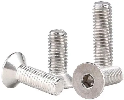 Productafbeelding van M3 x 10 mm verzonken roestvrijstalen schroeven - zeshoekig - duurzame bevestiging - 100 stuks