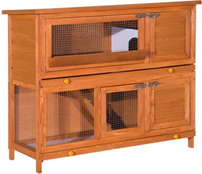 Obrázek produktu pro Klec pro hlodavce D51-009, jedlové dřevo, odolná, otevírací střecha, 120 x 48 x 100 cm