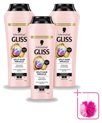 Productafbeelding van 3 x Gliss Kur Miracle Shampoo voor beschadigd haar - 400 ml - Voordeelverpakking - 3 stuks