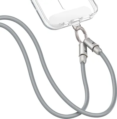 Zdjęcie produktu dla LinQ, pasek na szyję 2 w 1 z USB-C na Lightning 1,2 m, szary