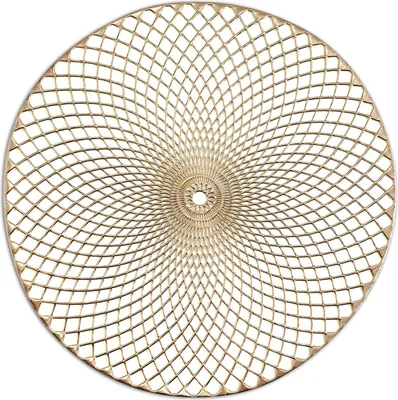 Produktbild von Goldfarbene Platzmatte, Tischuntersetzer für Geschirr, Dm. 38 cm, Spitzenmuster, Kunststoff, Farbe:golden