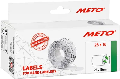 Image de METO 9506166 METO Preisetiketten weiß ablösbar 26,0 x 16,0 mm, 6 Rollen