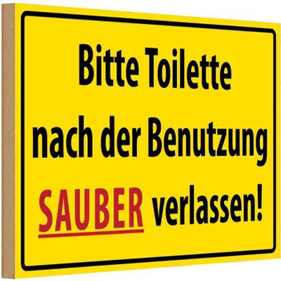 Produktbild von vianmo Holzschild 12x18 cm Toilette nach Benutzung Warnschild Hinweisschild