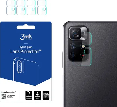 Produktbild von 3mk Hybridglas Lens Protection für Xiaomi Redmi Note 11S 5G/11T 5G Kamera Objektiv Kameralinse 0,16mm 6H (4 Stück)