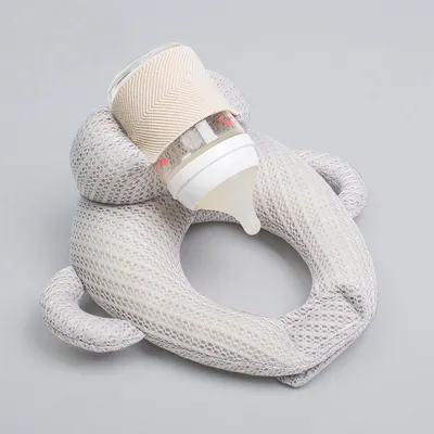 Produktbild von Stillkissen mit Flaschenhalter Ergonomische Freihandhilfe ideales Geschenk zur Babyparty, zum Geburtstag oder zu Weihnachten Grau