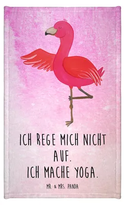 Produktbild von Mr. & Mrs. Panda Handtuch Flamingo Yoga - Aquarell Pink - Geschenk, Yogi, Rosa, Meditieren, frottierhandtuch, Namaste, Frotteehandtuch, Kleines, Gäste-WC