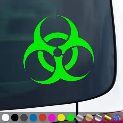 Produktbild von PantherPixel Biohazard Aufkleber Vorsicht Warnung Hinweis Sticker Auto Geschenkidee Farbe Neon-Grün