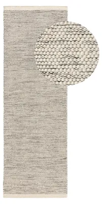 Produktbild von benuta Wollteppich Rocco Läufer Weiß 80 x 250 cm