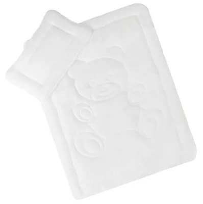 Produktbild von NYVI Kinderbetten Set Junior Plus 4-teilig - Kinderbettdecke 100x135 cm und Kopfkissen 40x60 cm - Kindersteppbett und Kissen - Bettdecken Set Kinder Baby - Schadstoff 00