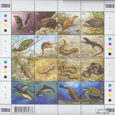 Produktbild von Briefmarken Malta 2004 Mi 1325-1340 Zd-Bogen (kompl.Ausg.) postfrisch Tiere