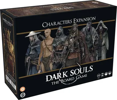A box for a board game expansion featuring character art.
