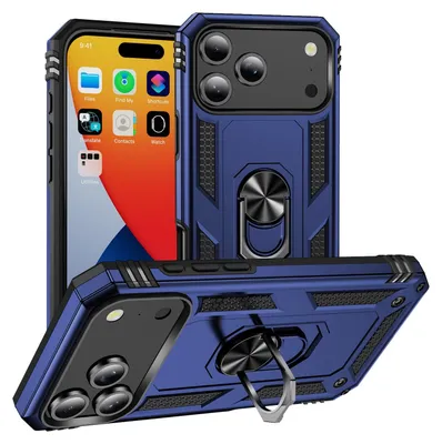 Produktbild von iPhone 18 Pro / 17 Pro Hülle - Coverup Armor Ring Ständer Back Cover - Blau