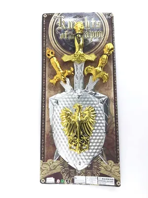Produktbild von Satz von 3 Schwertern und Schild Silber
