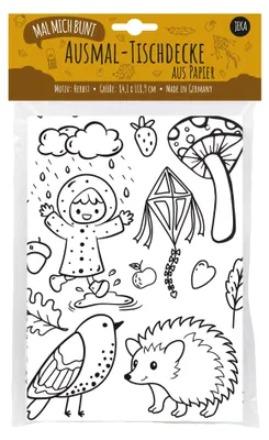 Ausmal-Tischdecke Herbst, XXL-Mal-Teppich für Kinder, 118,9 x 84,1 cm