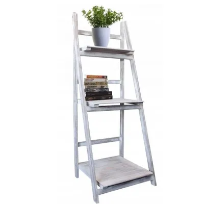 Produktbild von Lagerregal, Bibliothek, Leitertyp, faltbar, Holz, 3 Regale, natur, 42x39x109 cm