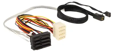 Produktbild von Adapterkabel miniSAS HD SSF8643 > 4x SFF8482 (50cm)
