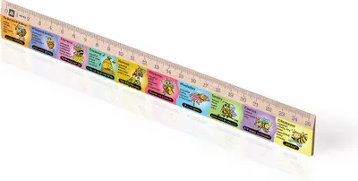 Obrázek produktu pro Metrie | Didakt-M07, Dřevěné pravítko s potiskem | Slovní druhy | 25 cm