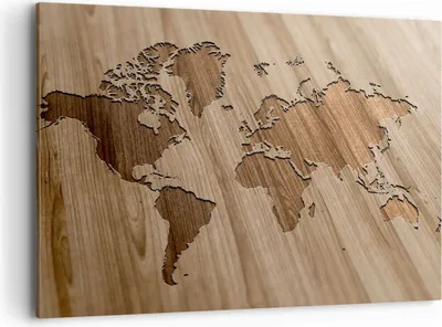 Produktbild von Bild auf Leinwand - Leinwandbild - Geographie Globus Karte - 120x80cm - Wand Bild - Wanddeko - Leinwanddruck - Bilder - Kunstdruck - Wanddekoration - Leinwand bilder - Wandkunst - AA120x80-3042