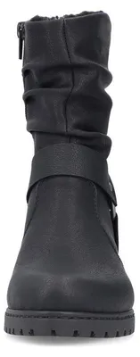 Produktbild von Rieker Damen Stiefelette Zierriemen Profilsohle Blockabsatz Warmfutter Y1760, Größe:42 EU, Farbe:Schwarz