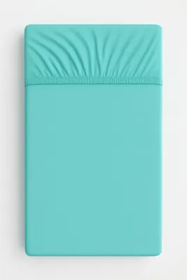 Produktbild von Spannbettlaken aus Jersey-Baumwolle für ein Kinderbett 140 x 70 cm - Minze