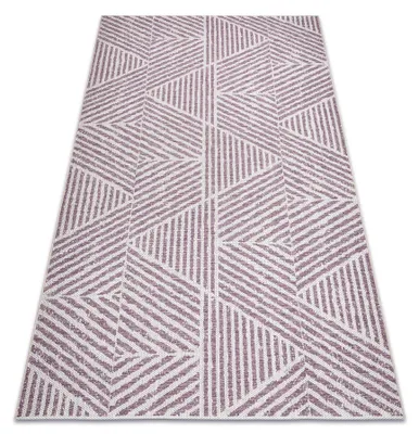 Imagen del producto de Alfombra COLOR 47176260 SISAL líneas, triangulos, zigzag beige / rubor rosado 140x200 cm