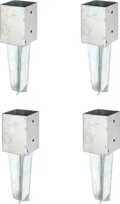 Produktbild von Alberts 4 x Bodenhülse für Vierkantholzpfosten, 91x91 mm, feuerverzinkt, zum Einbetonieren, Länge 350 mm