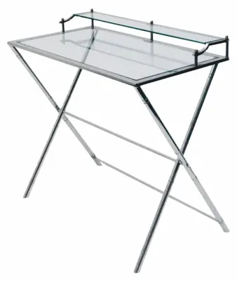 Zdjęcie produktu dla Casa Padrino szklane biurko / sekretarzyk srebrny 83 cm - Meble biurowe