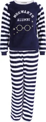 Produktbild von HARRY POTTER navyblauer Langarm-Pyjama aus Fleece für Damen M