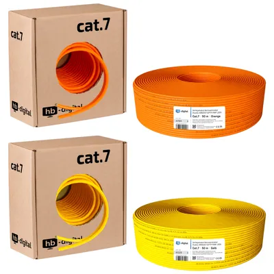 Produktbild von CAT.7 Duplex Verlegekabel, ORANGE 50m