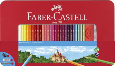 Produktbild von FABER-CASTELL Hexagonal-Buntstifte CASTLE 60er Metalletui