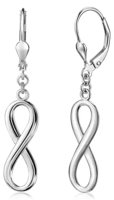 Produktbild von MATERIA Damen Ohrringe Unendlichkeit mit Brisuren - 925 Silber Ohrhänger lang rhodiniert inkl. Schmuck-Box SO-249-Silber