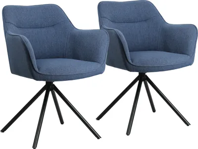 Image de Lot de 2 chaises en tissu bleu DANNA