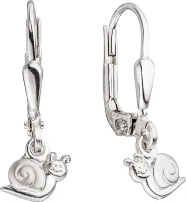 Produktbild von Paar Boutons Ohrringe Ohrhänger Schneckchen 925 Silber glänzend teilmatt Kinder