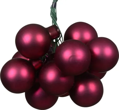 Produktbild von Weihnachtskugeln am Draht 2cm Glas 12 Stück - Granatapfel matt