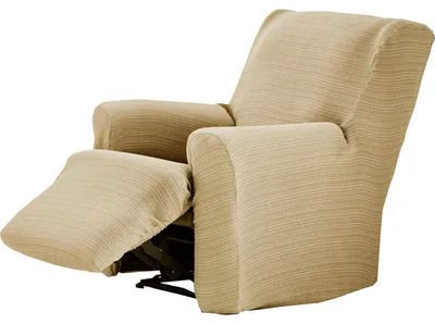 Produktbild von ECOMMERC3 Elastischer Sesselbezug aus Jacquard – Sesselbezug in Beige, einteilig