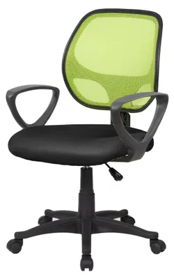 Produktbild von Bürostuhl Ddjidj, Mesh-Arbeitsstuhl mit Armlehnen, Ergonomischer Bürositz, 56x57h88/100 cm, Schwarz und Grün
