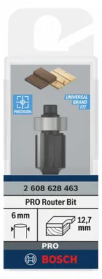 Produktbild von PRO Bündigfräser mit untenlieg. Führungskugellager, Ø 12,7 x L 12,7, Schaft 6 mm
