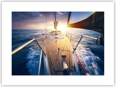 Produktbild von Poster - Poster ohne Rahmen - Segelboot Meer - 40x30 cm - Wand Bild - Wanddeko - Wandbilder - Kunstposter - Wandposter - Bilder - Kunstdruck - Wanddekoration - Wandbild - P2XAA40x30-4076