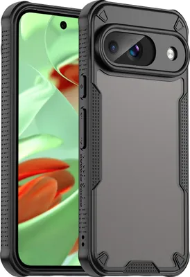 Produktbild von Hülle für Google Pixel 9 - Phonesta Shockproof Armor Semi-Transparent Back Cover - Schwarz