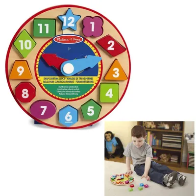 Produktbild von Melissa & Doug Kinder Lernuhr Kinder Uhr Holzuhr Puzzle Baukltze Steckpuzzle