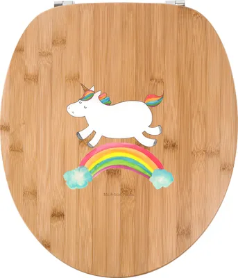 Produktbild von Mr. & Mrs. Panda Toilettendeckel Einhorn Regenbogen - Transparent - Geschenk, Klobrille, Einhornpower, WC-Sitz, klo deckel, Unicorn, Deko, Glitzer, Erwachsenwerden