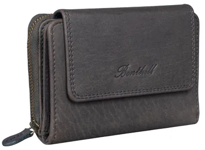 Produktbild von Benthill Damen Geldbörse Leder - Echt-Leder Portemonnaie RFID - Geldbeutel mit Kartenfächern & Münzfach