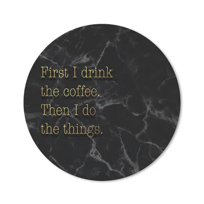 Produktbild von MuchoWow® Mauspad Mousepad Zitate - Kaffee - Gold - Marmor 20x20 cm - Mousepads - Maus Mat - Pad - Mausunterlage - Schreibtischmatte