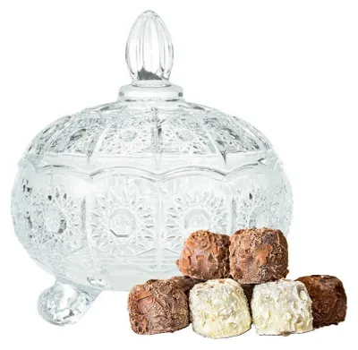 Produktbild von Excellent Houseware Bonbonniere mit Deckel - transparentes Dekoglas - 12 x 13 cm - Bonbonglas