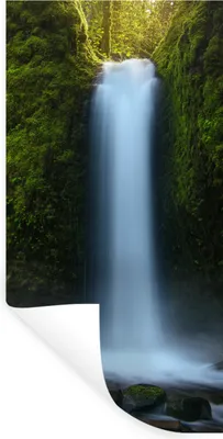 Produktbild von MuchoWow® Wandtattoo Wandsticker Wandaufkleber Dschungel - Wasserfall - Natur 20x40 cm Selbstklebend und Repositionierbar - Selbstklebend - Fototapeten